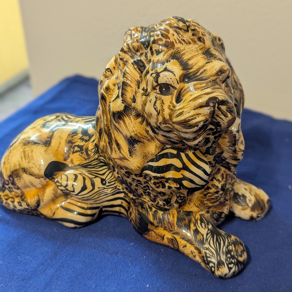 Safari Patchwork Lion Figurine